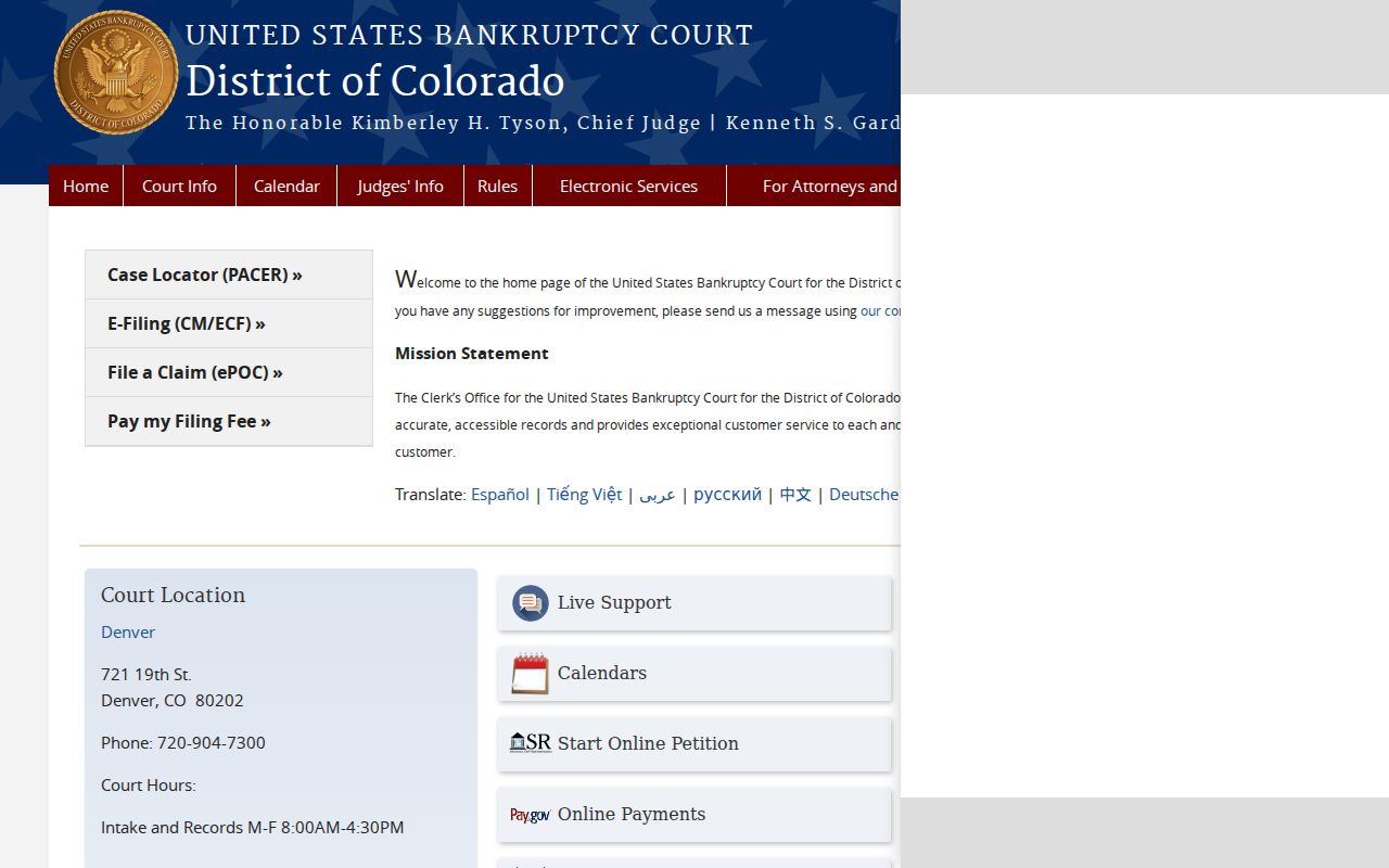 Fowler court records context showing the separate Colorado bankruptcy court
